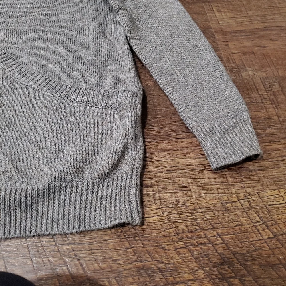 Lovestitch Faux Wrap Sweater Taupe Brown Cozy Warm Boho Preppy Neutral Winter S - Picture 6 of 7